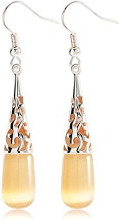 uPrimor Elegant Cat's Eye Stone Drop Earrings