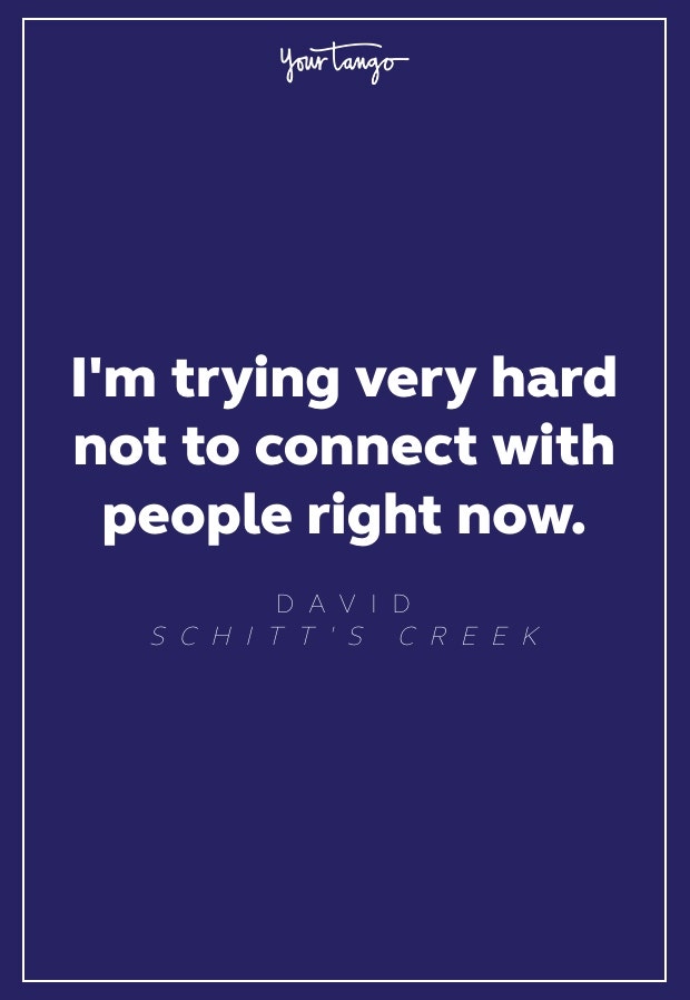 Schitt's Creek quote trying not to connect Schitt's Creek quote trying not to connect