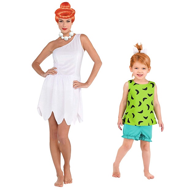 mother daughter halloween costumes wilma pebbles the flintstones