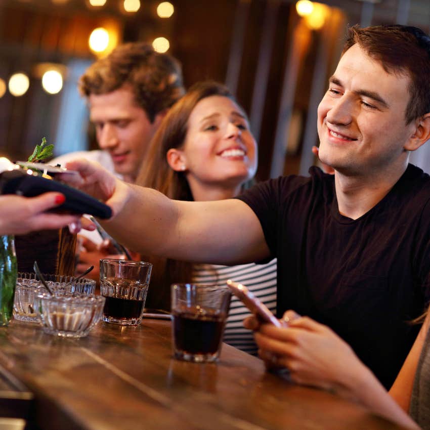 Man's friends suggest he pay their entire dinner bill since he does better financially than them