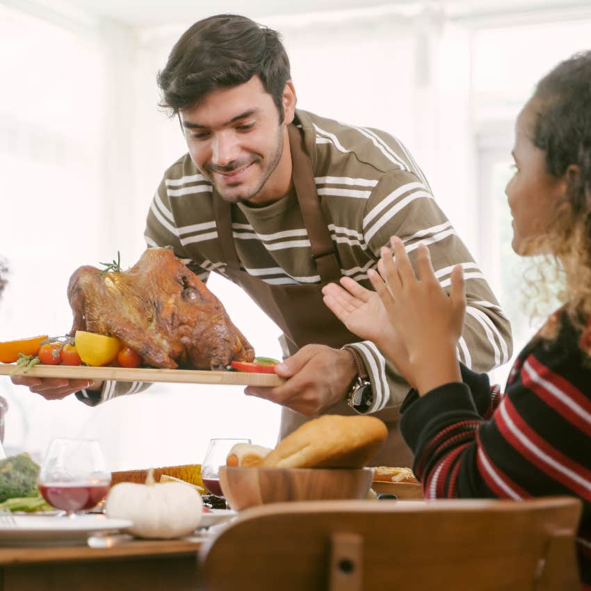 dad doesn't want late daughters horrid partner at Thanksgiving