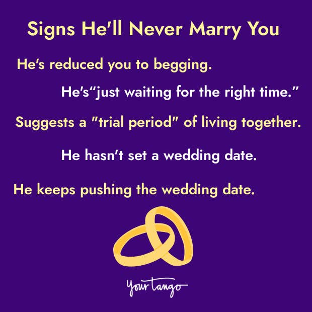 signs he'll never marry you