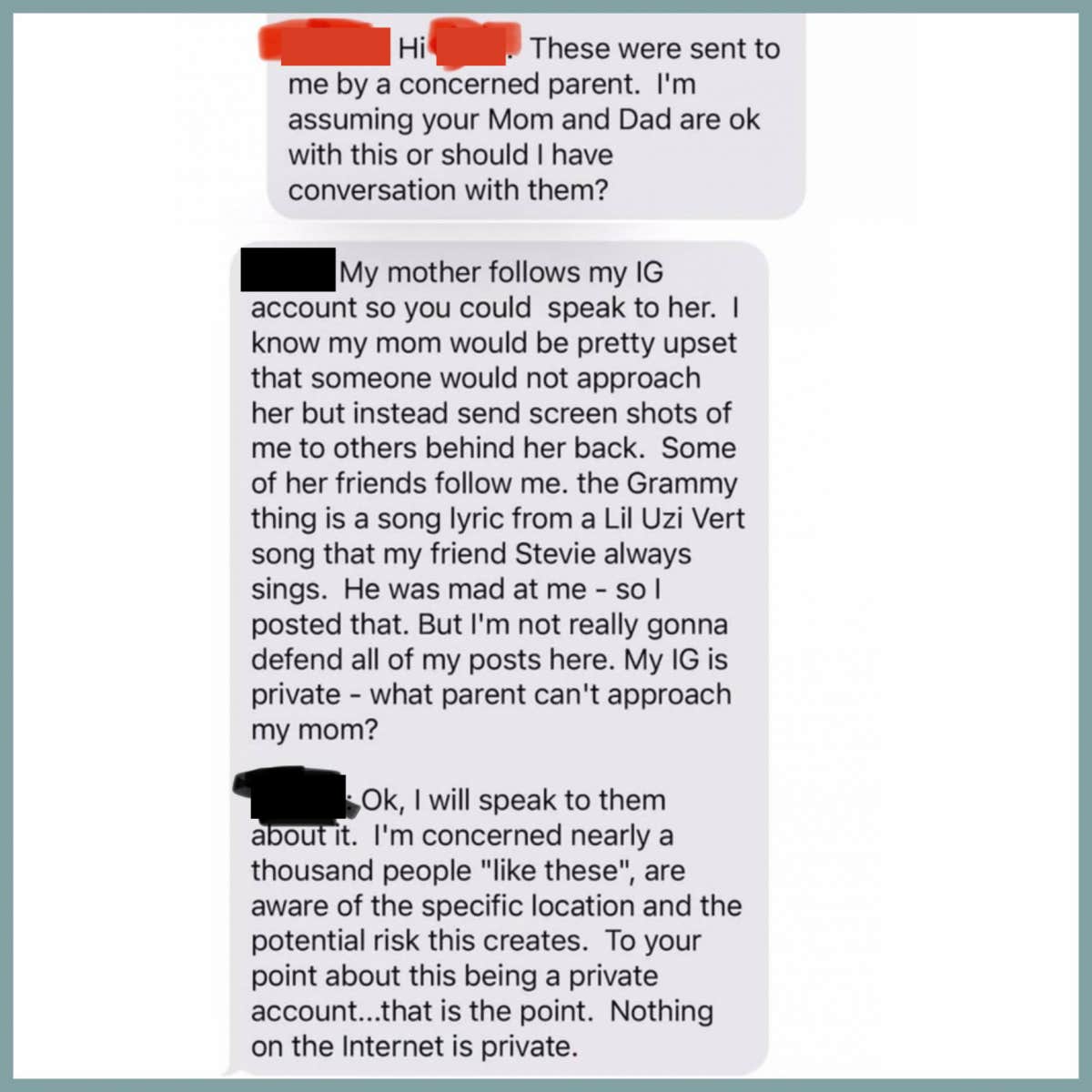 Teenager's Uncle Claims She Shouldn't Post Bikini Pictures Because A Supposed 'Concerned Parent' Sent Them To Him